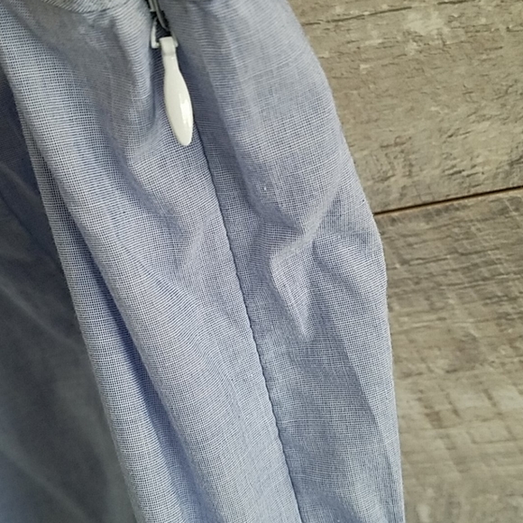 Blue Linen A Line Midi Express Dress - Picture 4 of 6